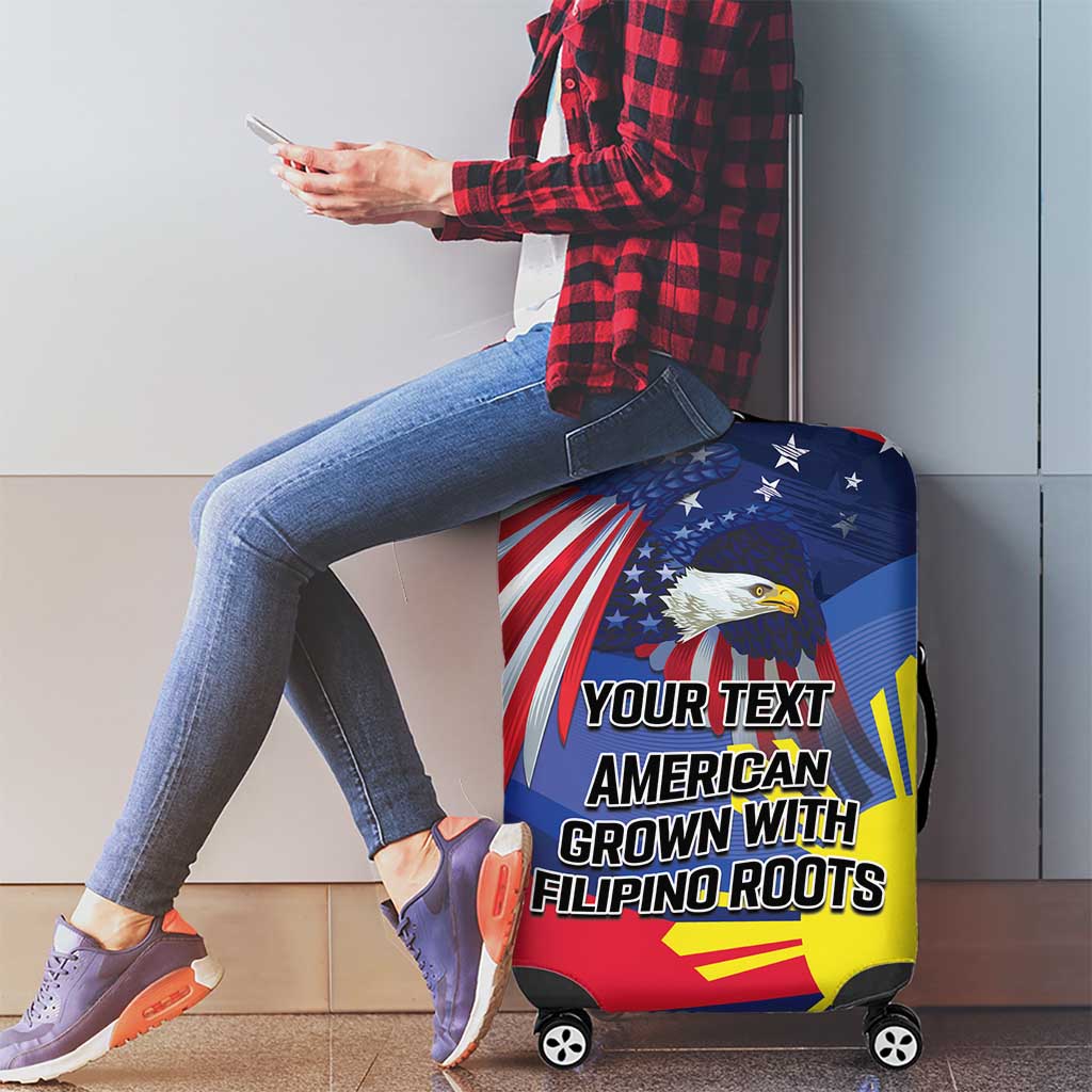 Personalized American Grown With Filipino Roots Luggage Cover LT9