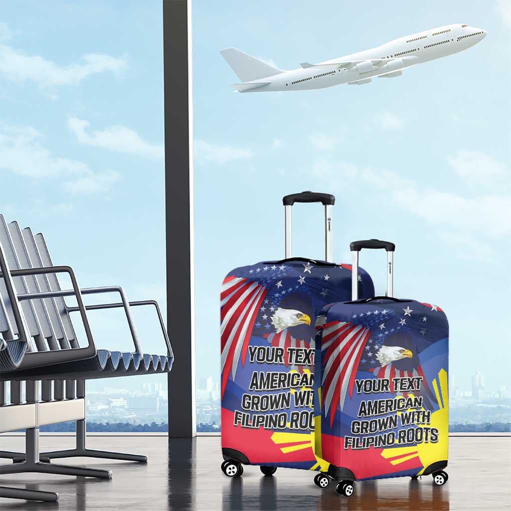 Personalized American Grown With Filipino Roots Luggage Cover LT9