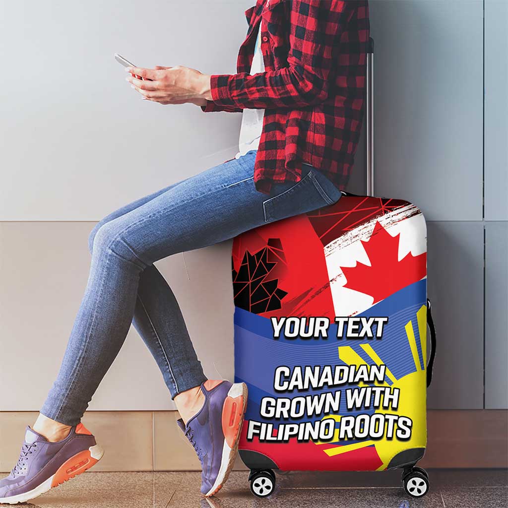 Personalized Canadian Grown With Filipino Roots Luggage Cover LT9