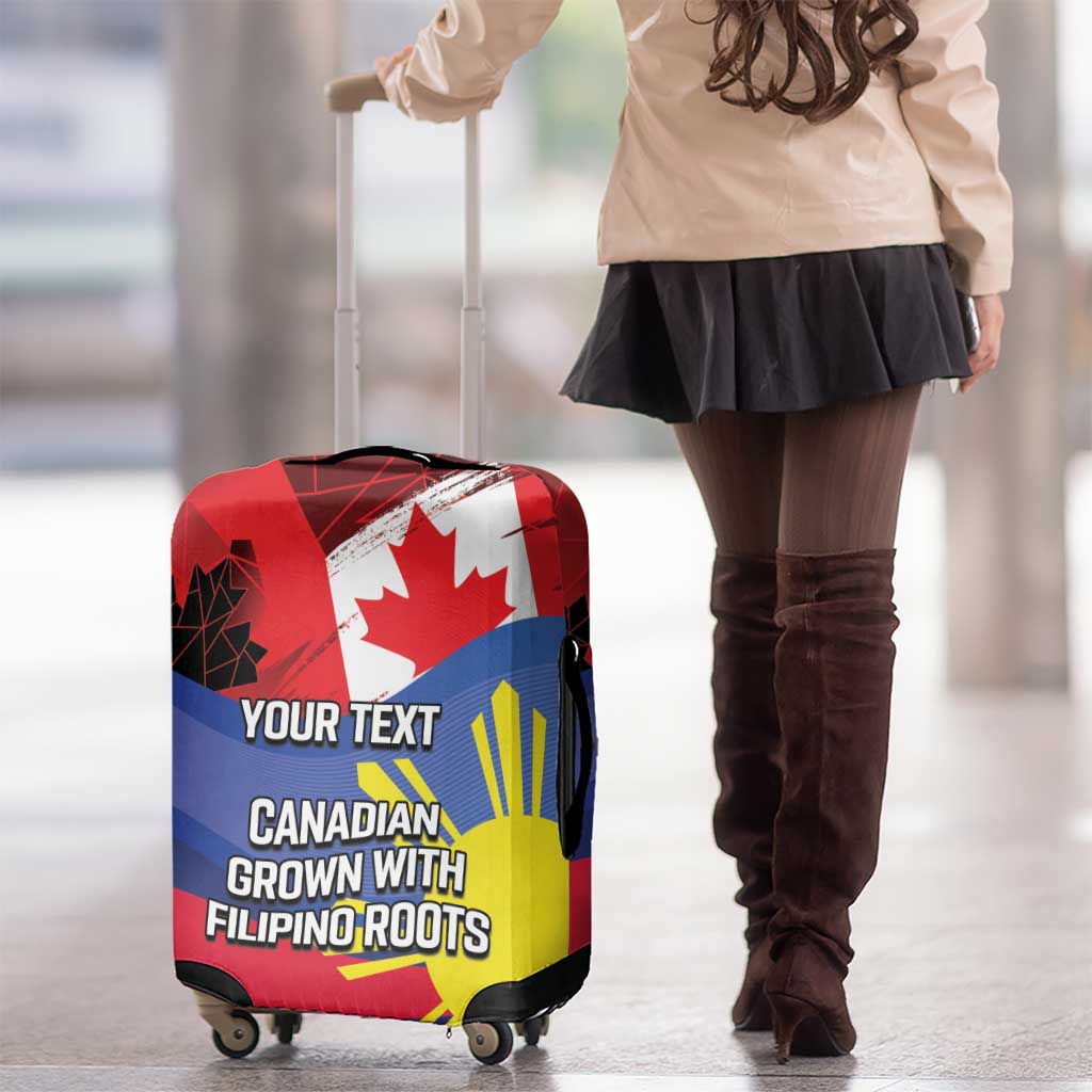 Personalized Canadian Grown With Filipino Roots Luggage Cover LT9