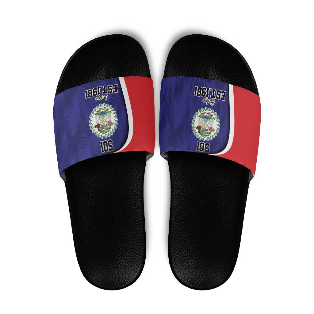 Belize Independence Day Slide Sandals Since 1981 September 21 LT9