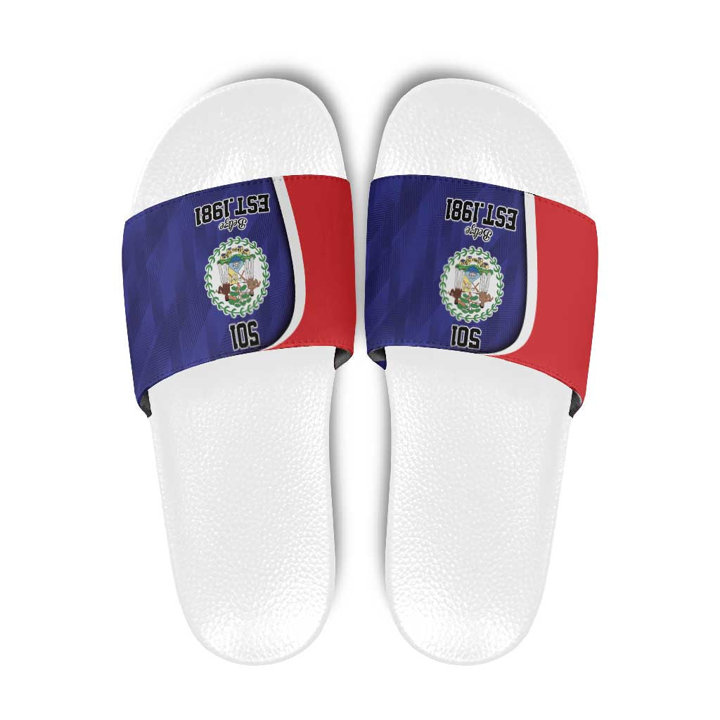 Belize Independence Day Slide Sandals Since 1981 September 21 LT9