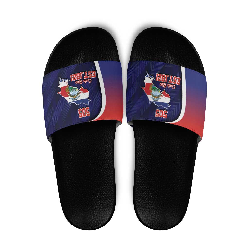 Costa Rica Independence Day Slide Sandals Since 1821 September 15 LT9