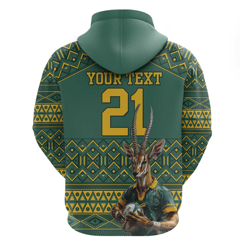 Custom South Africa Rugby Bokke Mascot Hoodie With Flag Style LT9
