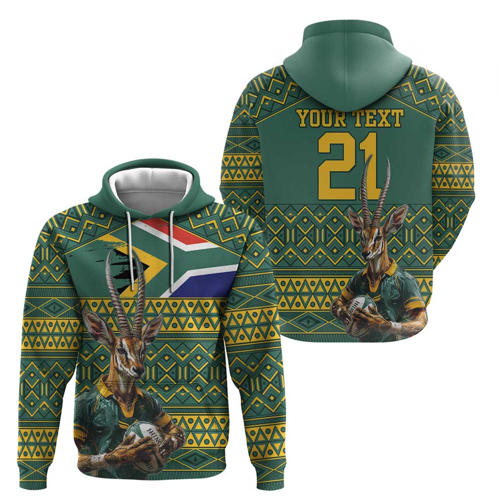 Custom South Africa Rugby Bokke Mascot Hoodie With Flag Style LT9