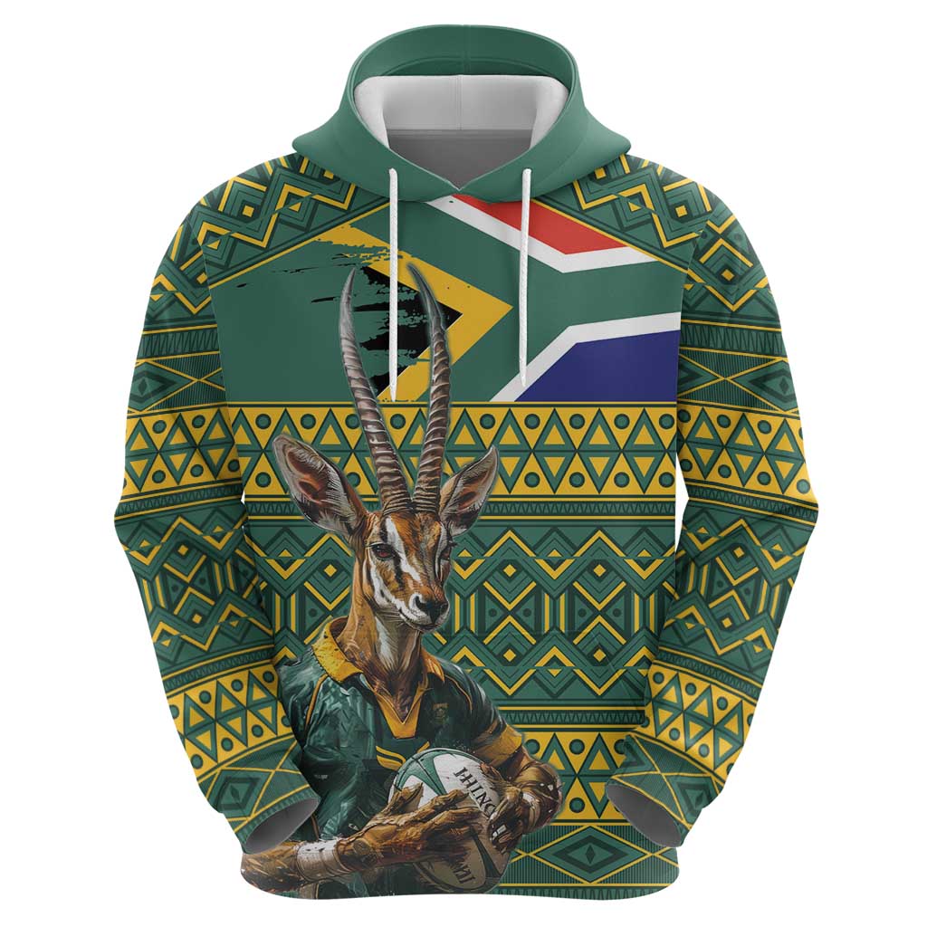 Custom South Africa Rugby Bokke Mascot Hoodie With Flag Style LT9