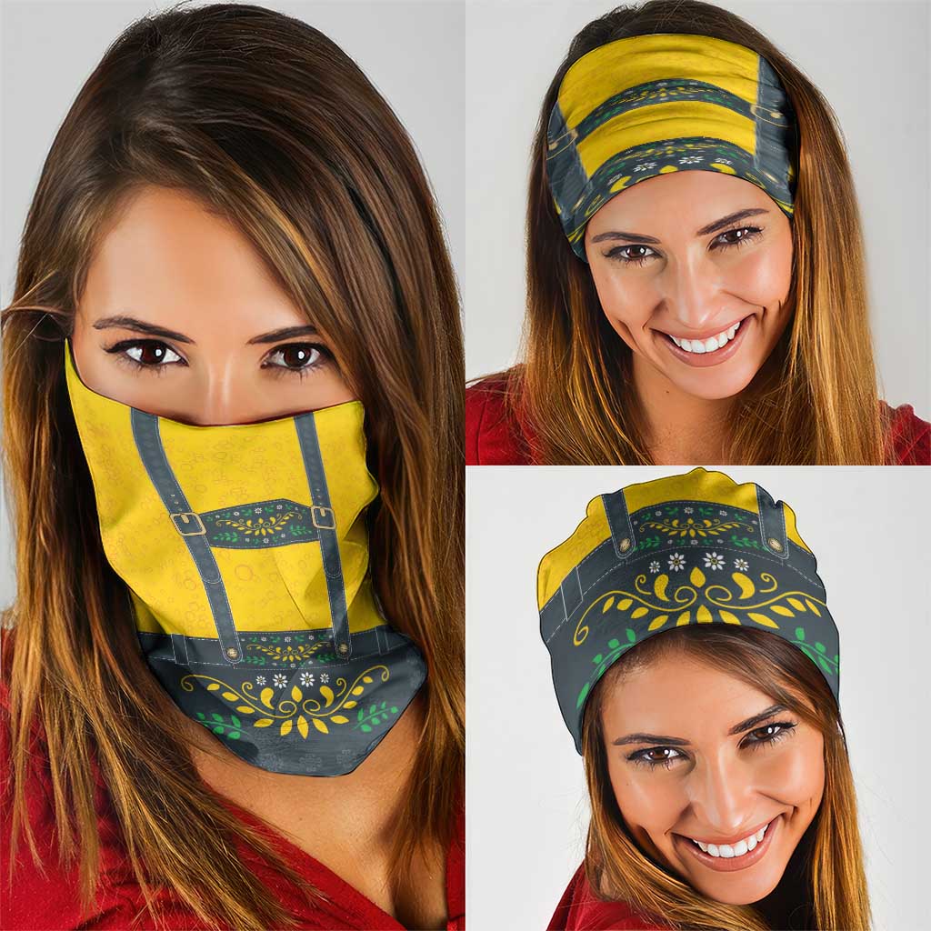 Lederhosen Oktoberfest Neck Gaiter Bavarian Beer Time LT9