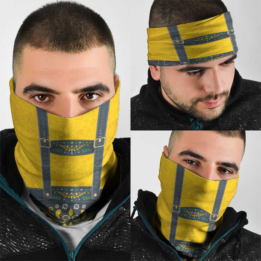 Lederhosen Oktoberfest Neck Gaiter Bavarian Beer Time LT9