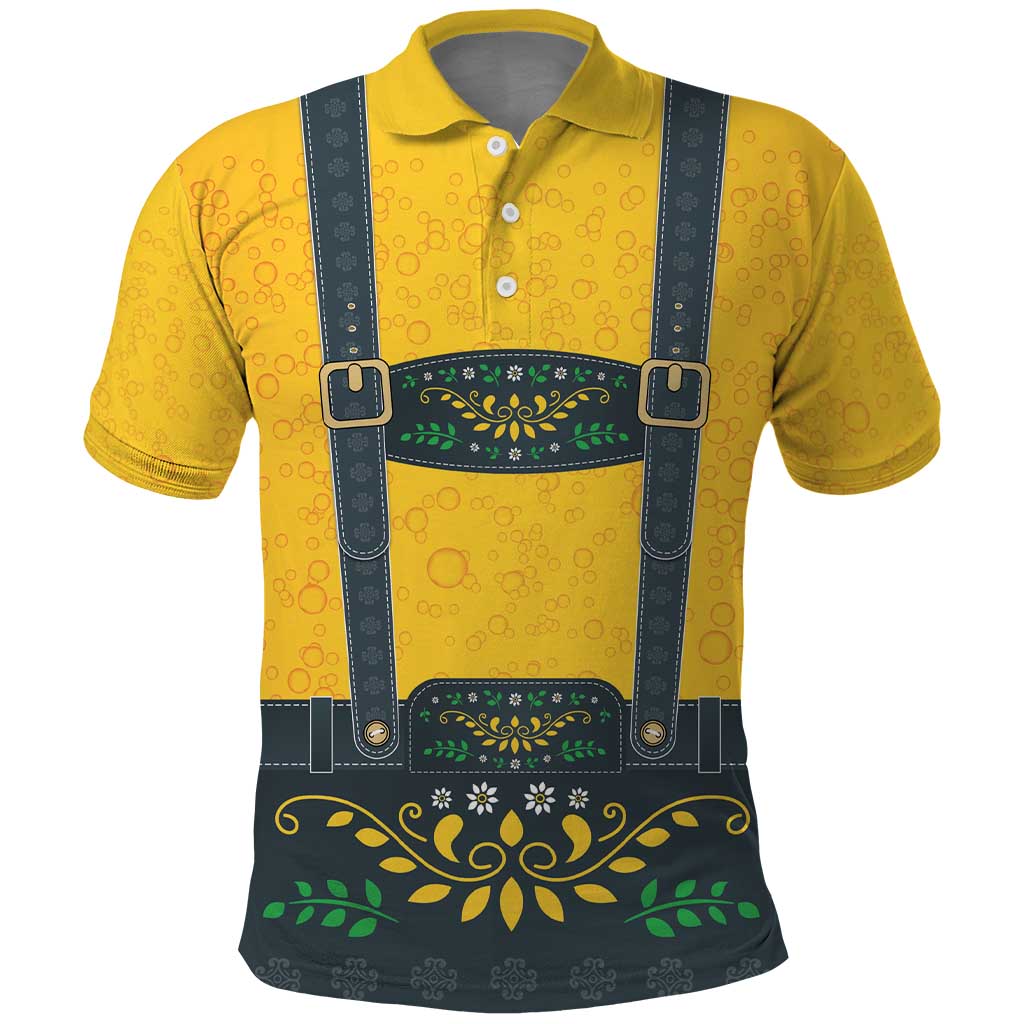 Lederhosen Oktoberfest Polo Shirt Bavarian Beer Time LT9