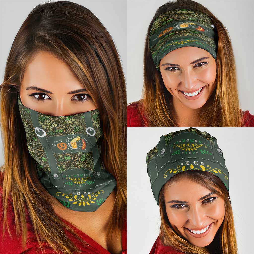 Lederhosen Oktoberfest Neck Gaiter Hops And Malt Pattern LT9