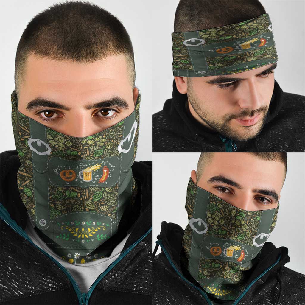 Lederhosen Oktoberfest Neck Gaiter Hops And Malt Pattern LT9