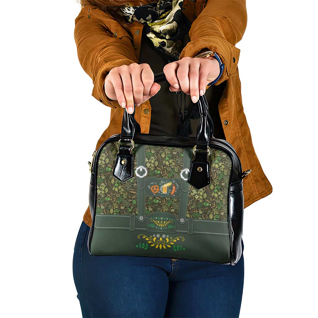 Lederhosen Oktoberfest Shoulder Handbag Hops And Malt Pattern LT9