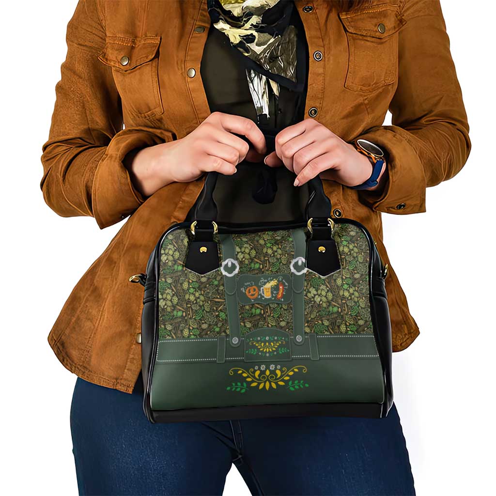 Lederhosen Oktoberfest Shoulder Handbag Hops And Malt Pattern LT9