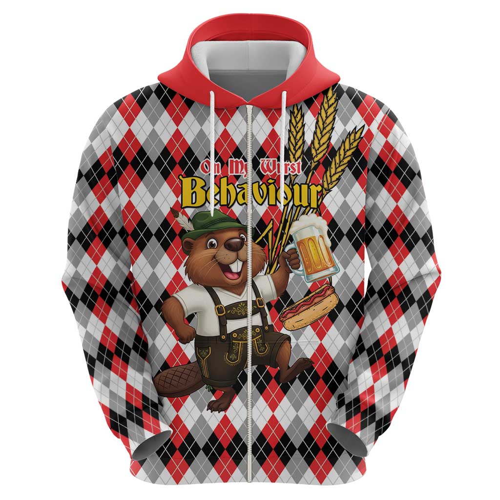 Oktoberfest Beaver Hoodie On My Wurst Behaviour LT9