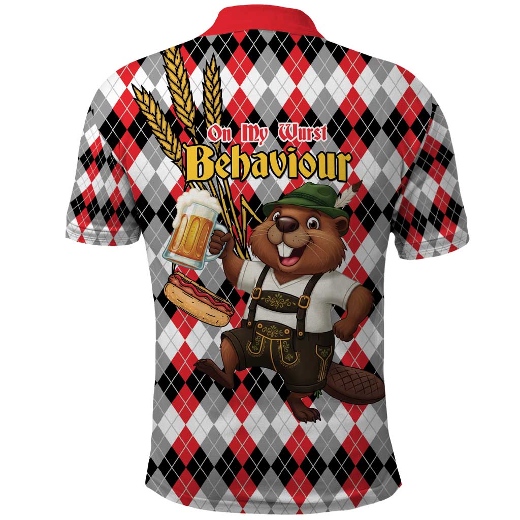 Oktoberfest Beaver Polo Shirt On My Wurst Behaviour LT9
