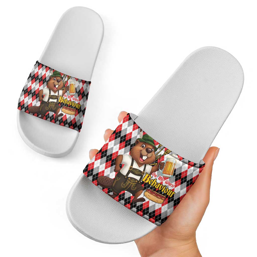 Oktoberfest Beaver Slide Sandals On My Wurst Behaviour LT9