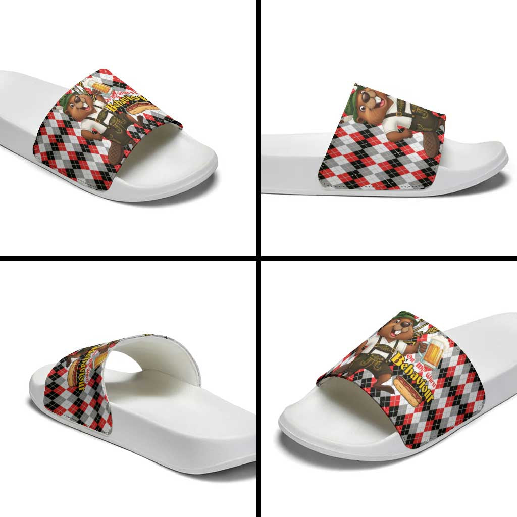 Oktoberfest Beaver Slide Sandals On My Wurst Behaviour LT9