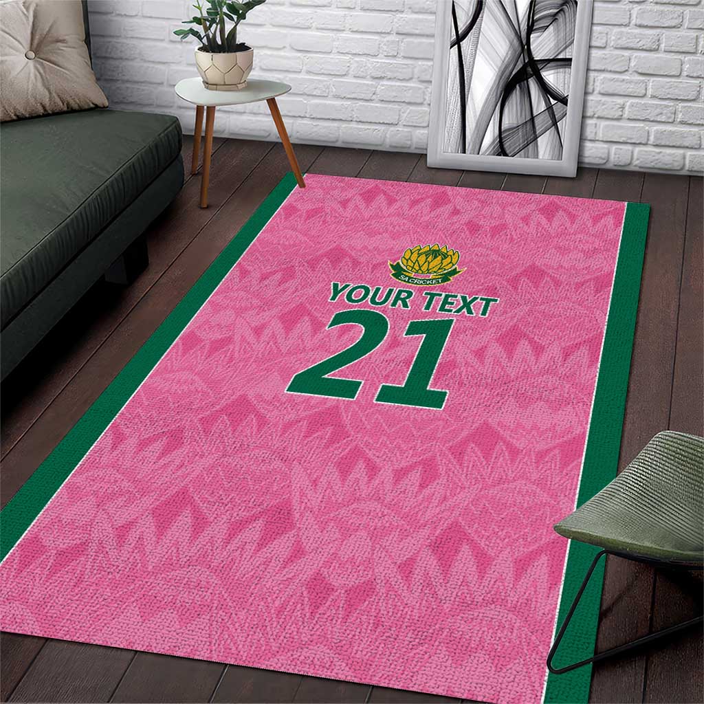 Pink South Africa Cricket Custom Area Rug African King Proteas Be Way Pink LT9