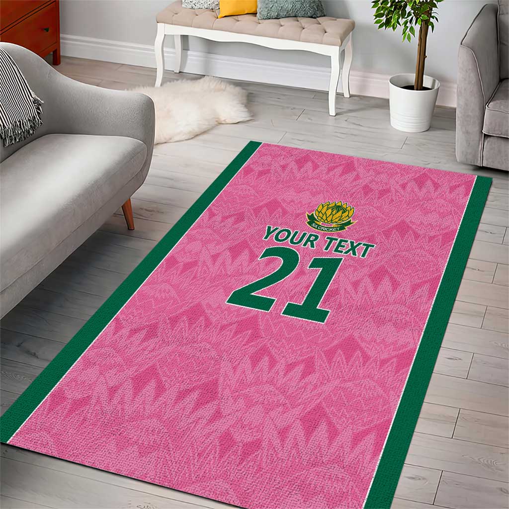 Pink South Africa Cricket Custom Area Rug African King Proteas Be Way Pink LT9