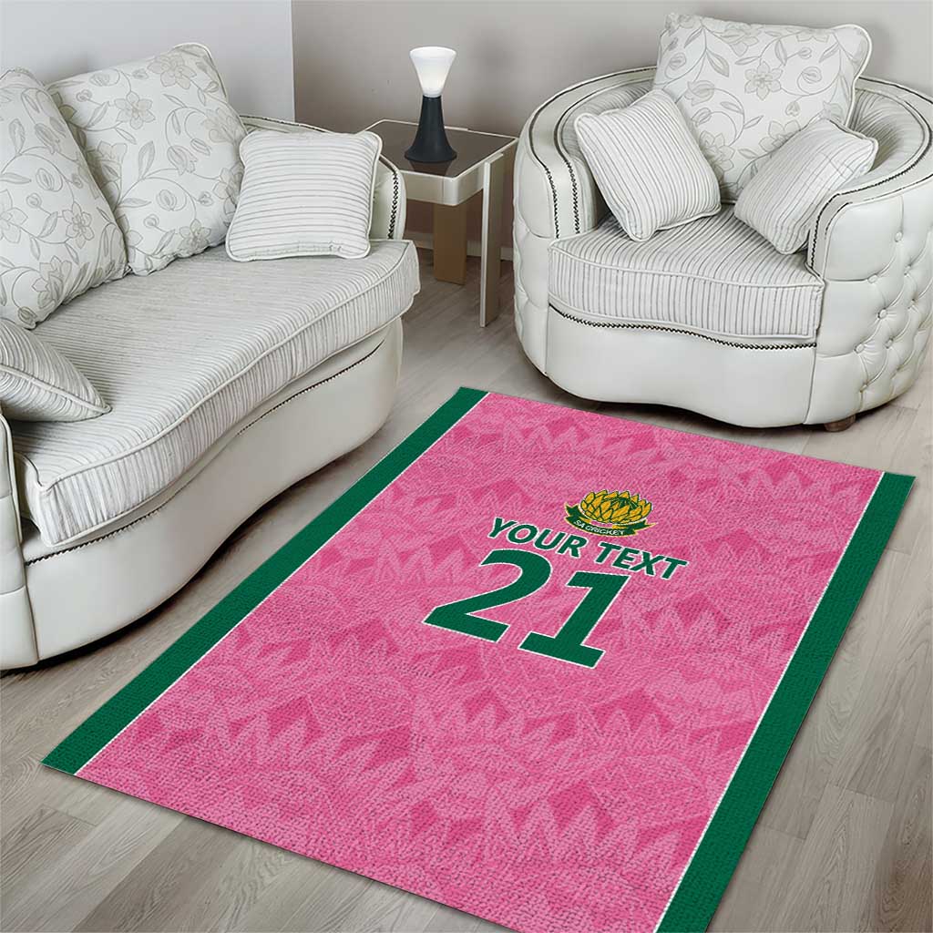 Pink South Africa Cricket Custom Area Rug African King Proteas Be Way Pink LT9