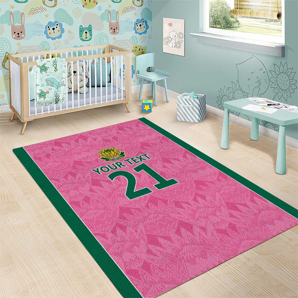 Pink South Africa Cricket Custom Area Rug African King Proteas Be Way Pink LT9