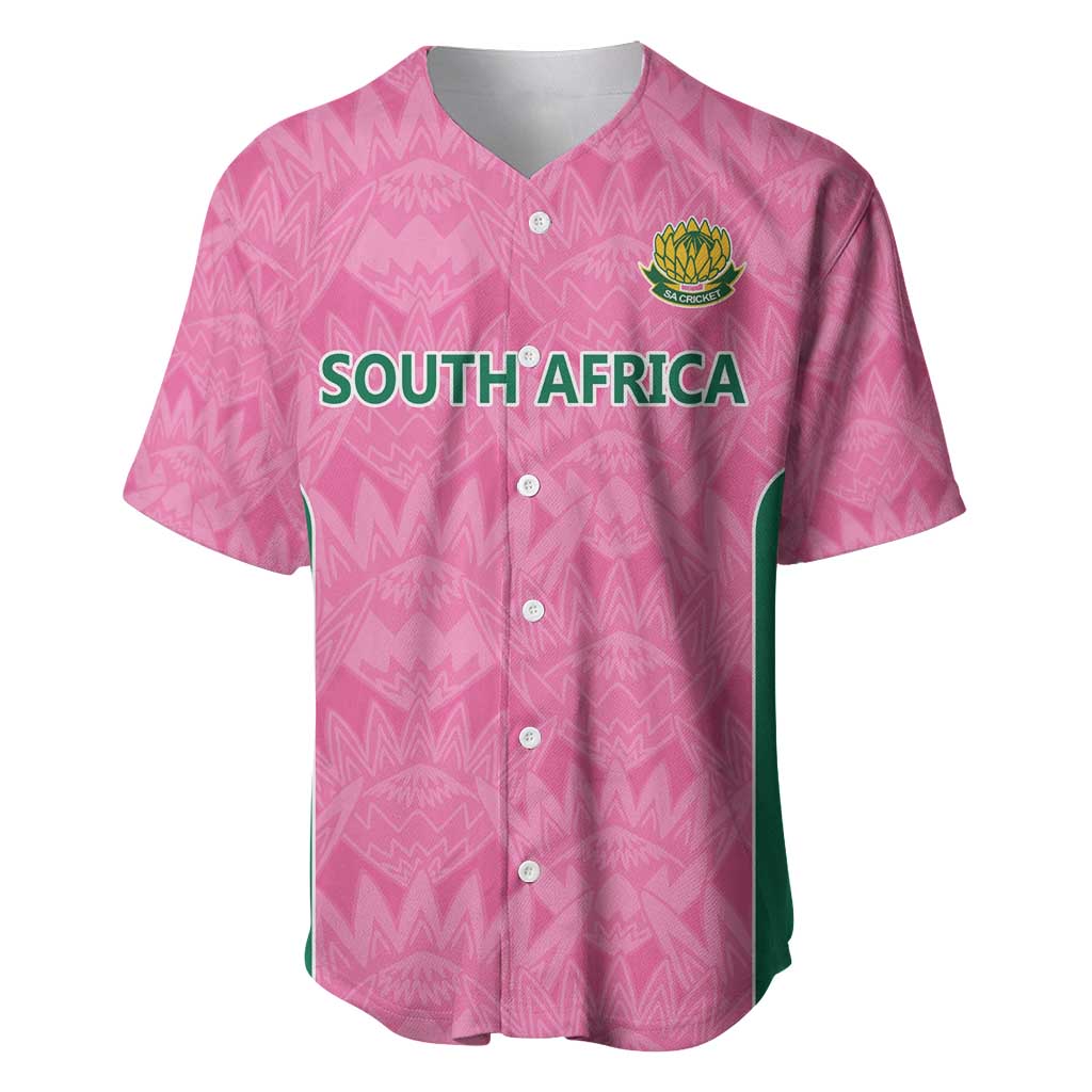 Pink South Africa Cricket Custom Baseball Jersey African King Proteas Be Way Pink LT9