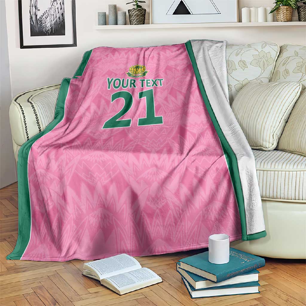 Pink South Africa Cricket Custom Blanket African King Proteas Be Way Pink LT9