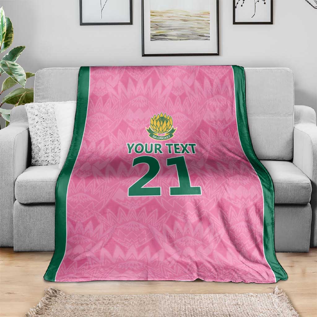 Pink South Africa Cricket Custom Blanket African King Proteas Be Way Pink LT9