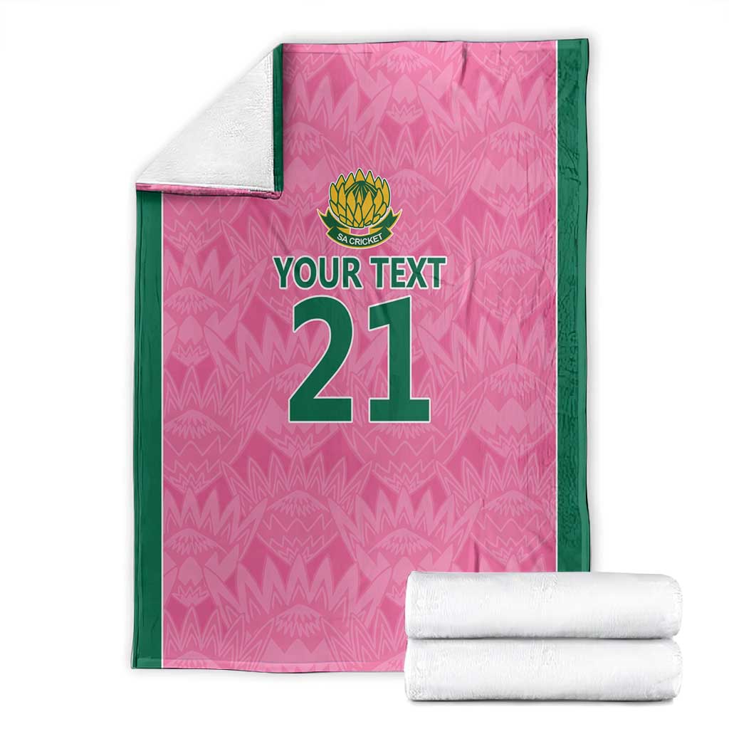 Pink South Africa Cricket Custom Blanket African King Proteas Be Way Pink LT9