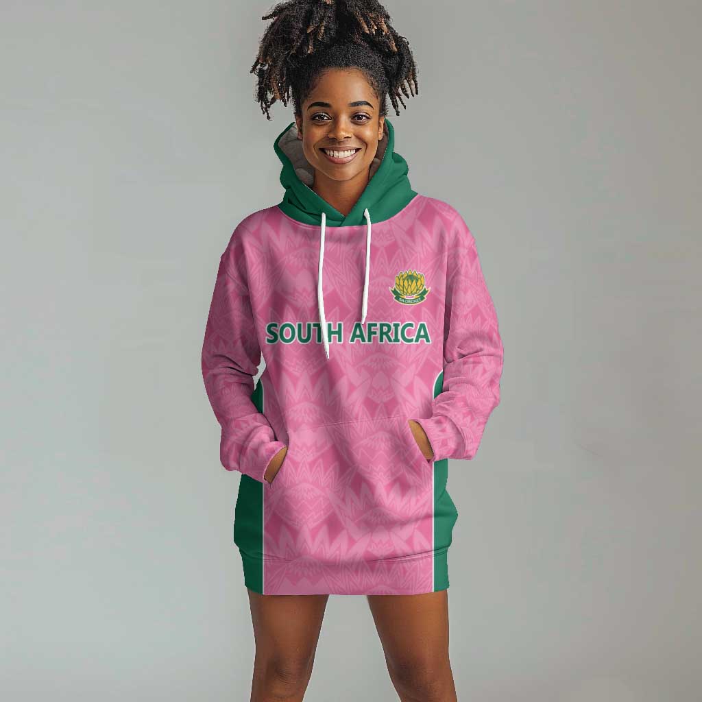 Pink South Africa Cricket Custom Hoodie Dress African King Proteas Be Way Pink LT9