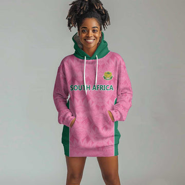 Pink South Africa Cricket Custom Hoodie Dress African King Proteas Be Way Pink LT9