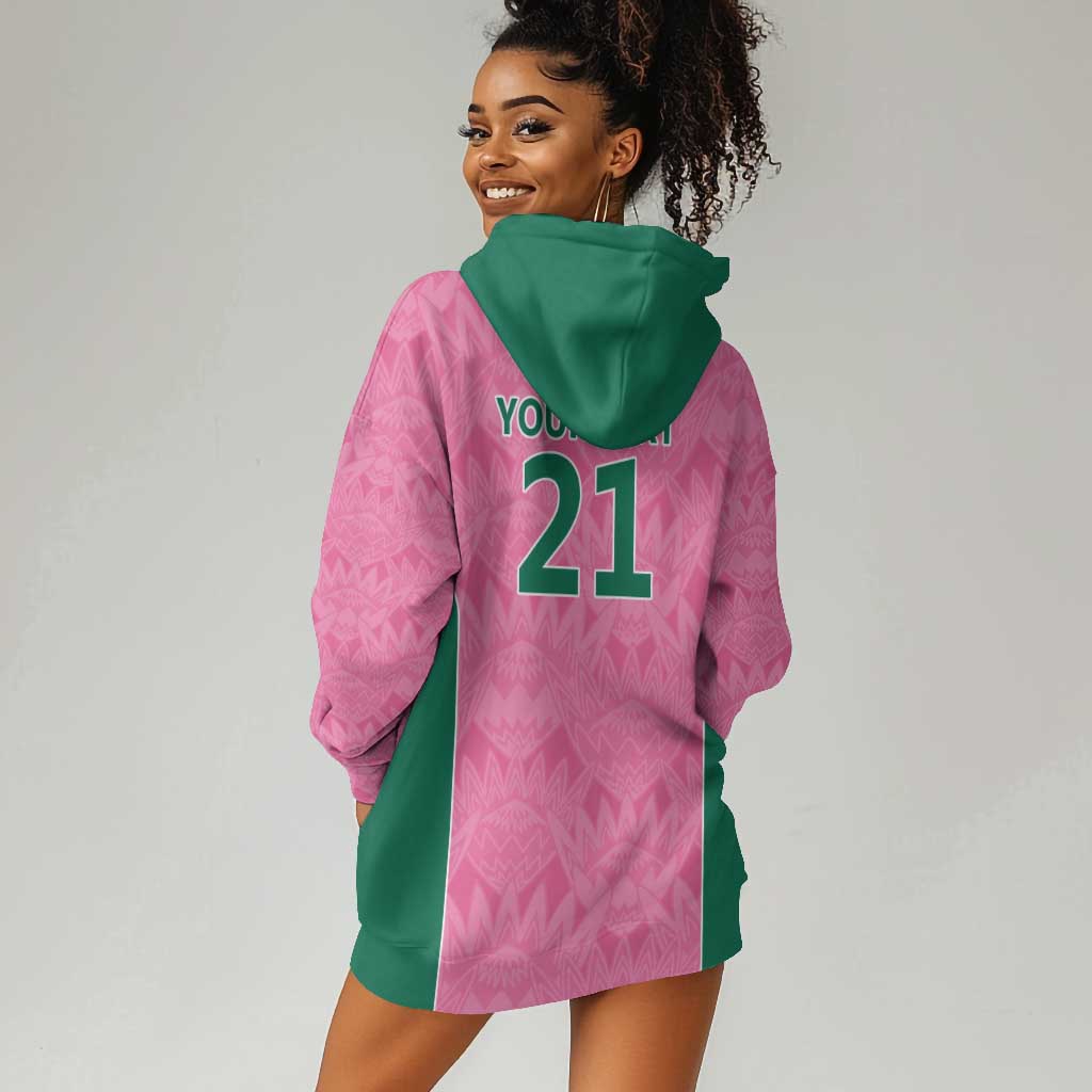 Pink South Africa Cricket Custom Hoodie Dress African King Proteas Be Way Pink LT9