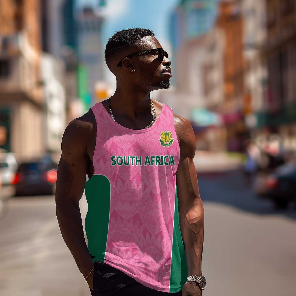 Pink South Africa Cricket Custom Men Tank Top African King Proteas Be Way Pink LT9