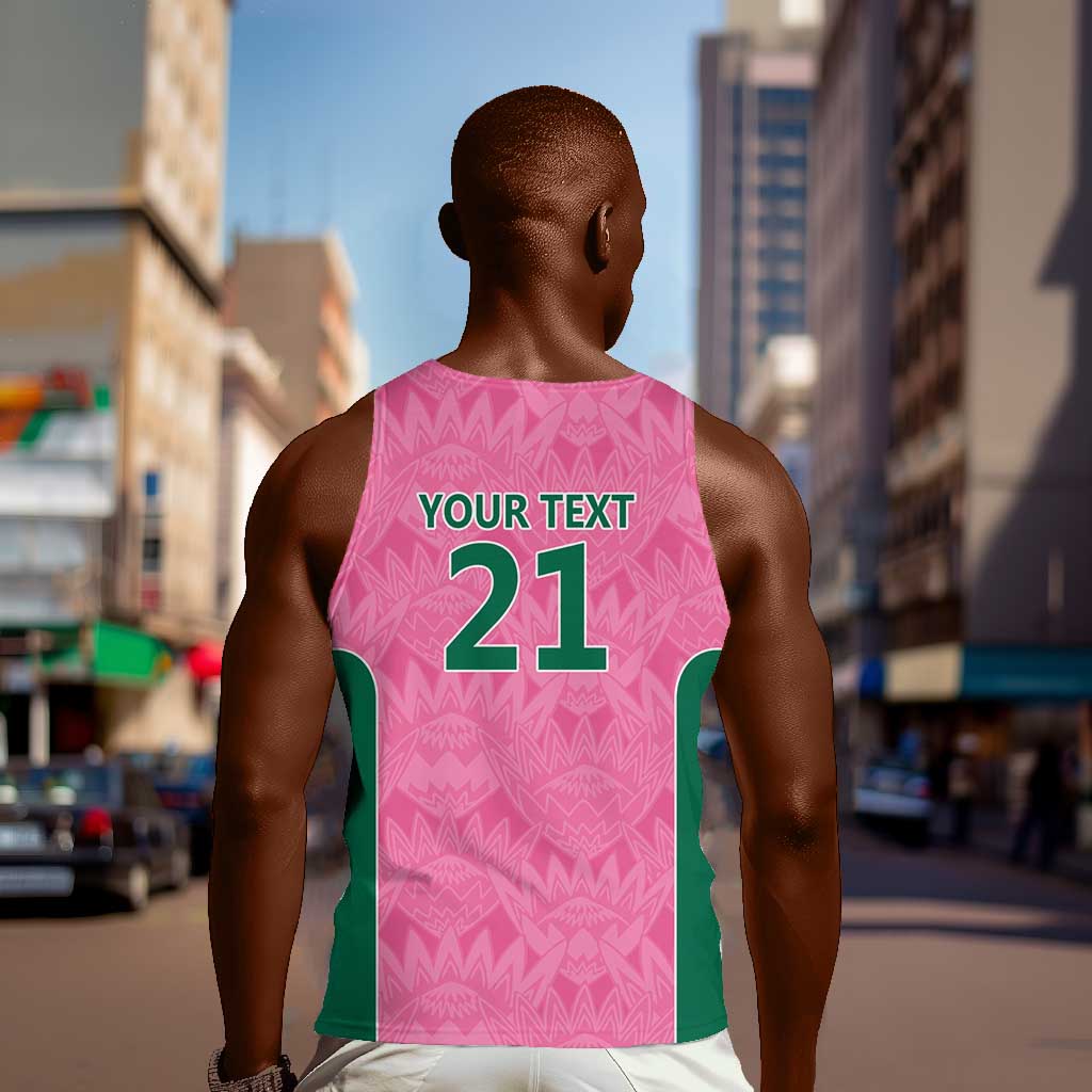 Pink South Africa Cricket Custom Men Tank Top African King Proteas Be Way Pink LT9