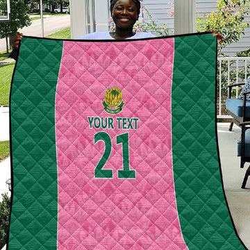 Pink South Africa Cricket Custom Quilt African King Proteas Be Way Pink LT9