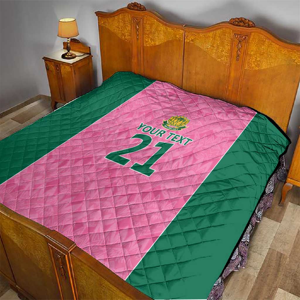 Pink South Africa Cricket Custom Quilt African King Proteas Be Way Pink LT9