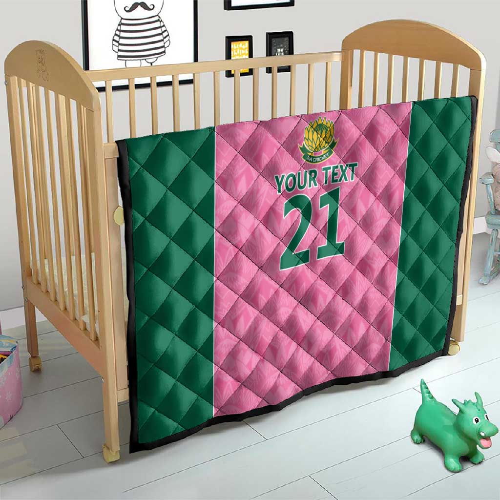 Pink South Africa Cricket Custom Quilt African King Proteas Be Way Pink LT9