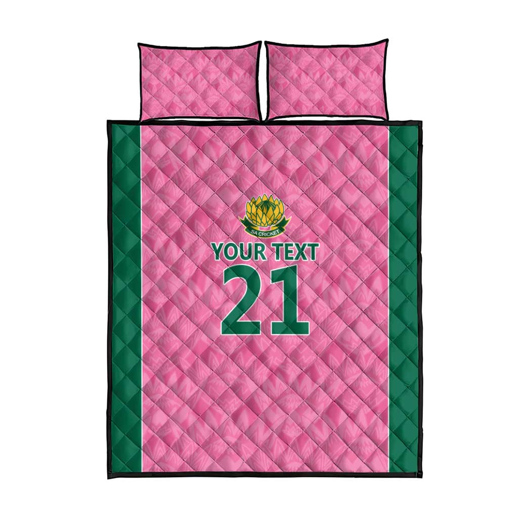 Pink South Africa Cricket Custom Quilt Bed Set African King Proteas Be Way Pink LT9