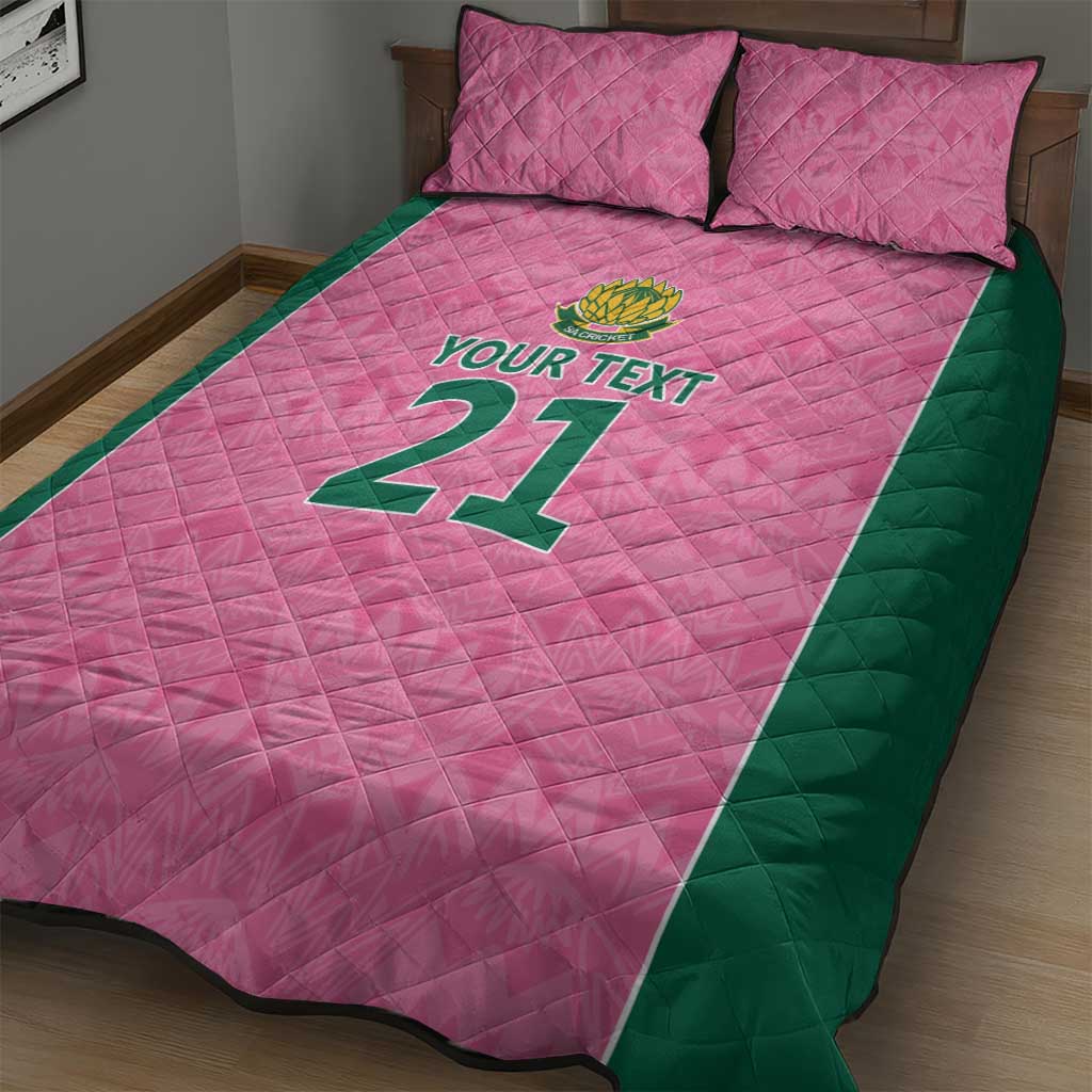 Pink South Africa Cricket Custom Quilt Bed Set African King Proteas Be Way Pink LT9