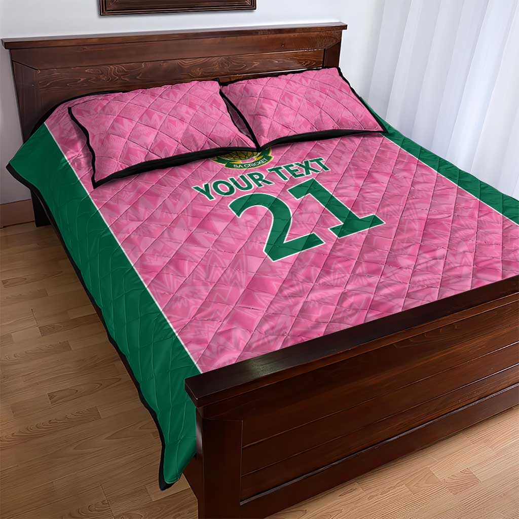 Pink South Africa Cricket Custom Quilt Bed Set African King Proteas Be Way Pink LT9