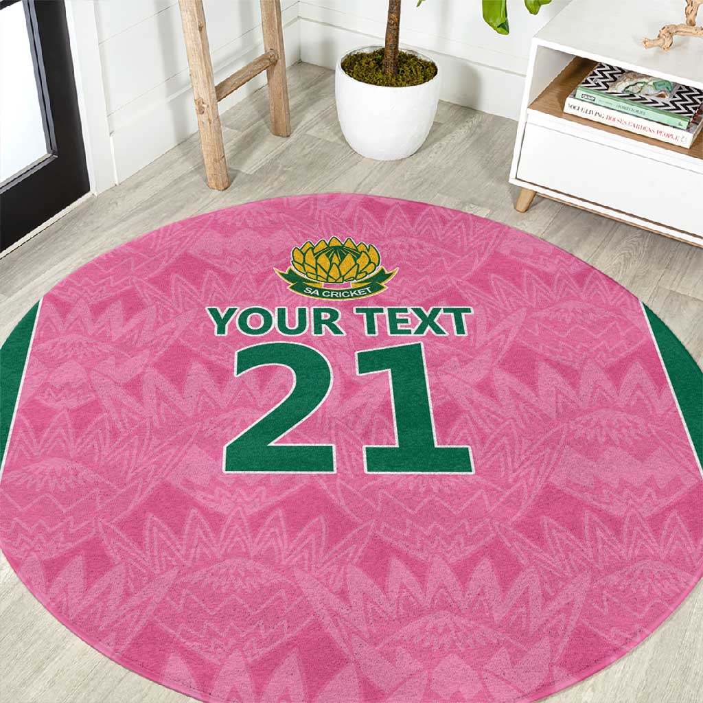Pink South Africa Cricket Custom Round Carpet African King Proteas Be Way Pink LT9
