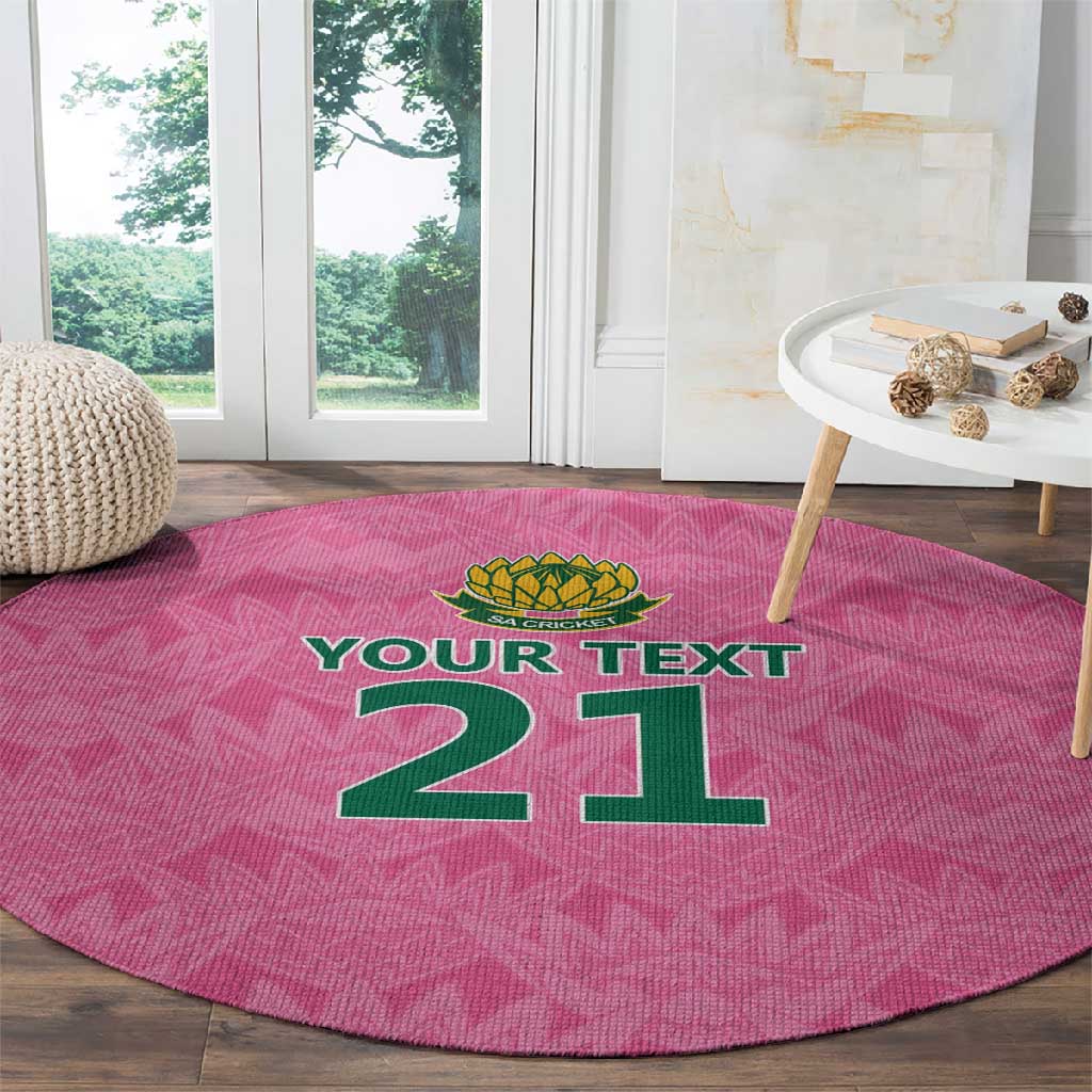 Pink South Africa Cricket Custom Round Carpet African King Proteas Be Way Pink LT9
