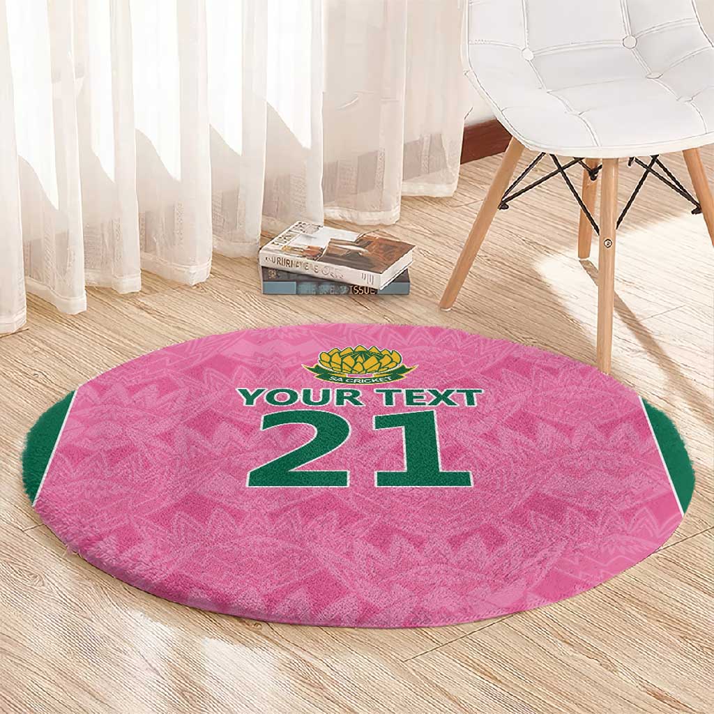 Pink South Africa Cricket Custom Round Carpet African King Proteas Be Way Pink LT9