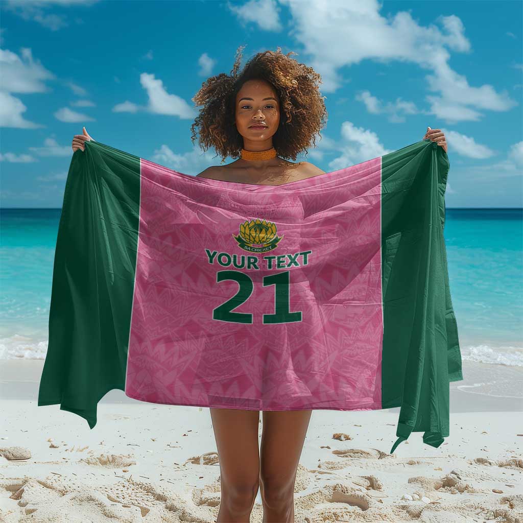 Pink South Africa Cricket Custom Sarong African King Proteas Be Way Pink LT9