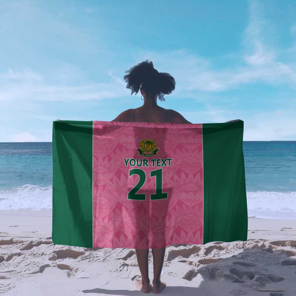 Pink South Africa Cricket Custom Sarong African King Proteas Be Way Pink LT9