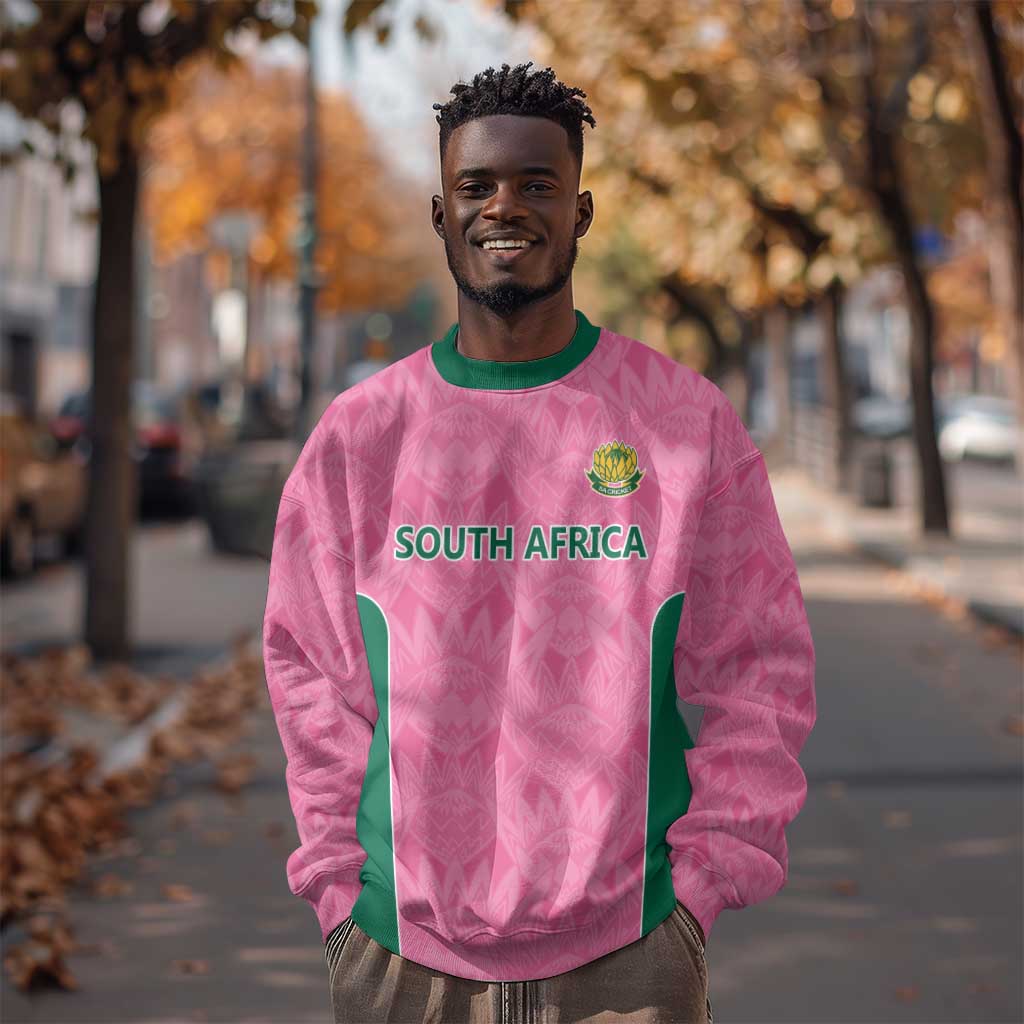Pink South Africa Cricket Custom Sweatshirt African King Proteas Be Way Pink LT9