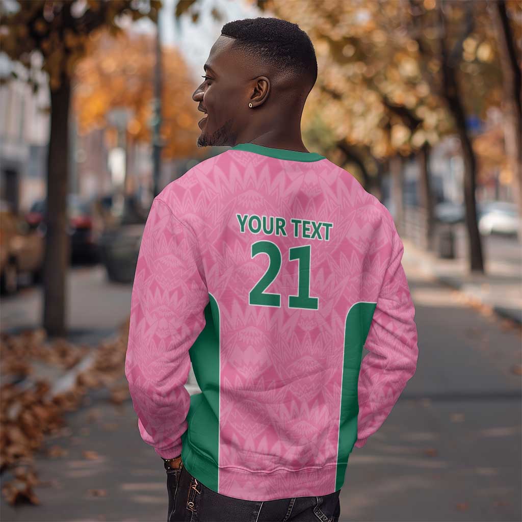 Pink South Africa Cricket Custom Sweatshirt African King Proteas Be Way Pink LT9