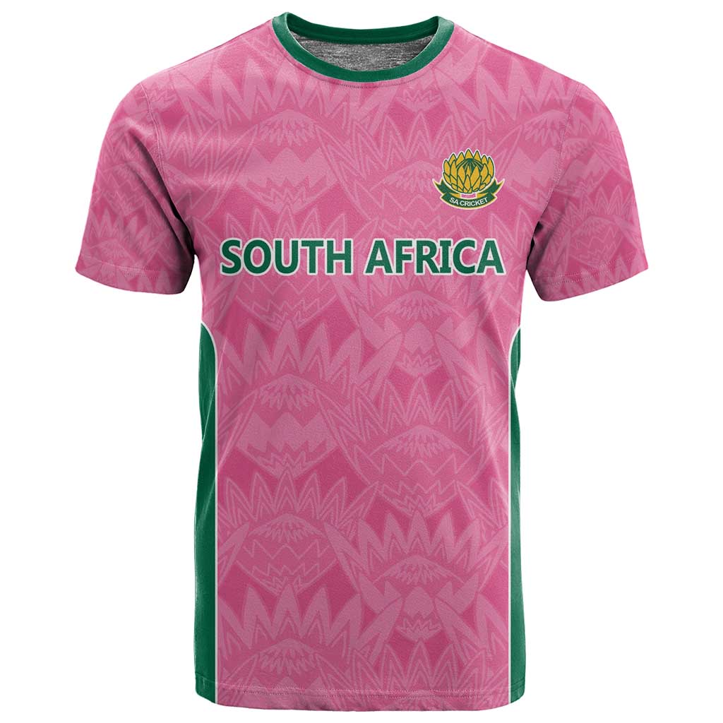 Pink South Africa Cricket Custom T shirt African King Proteas Be Way Pink LT9