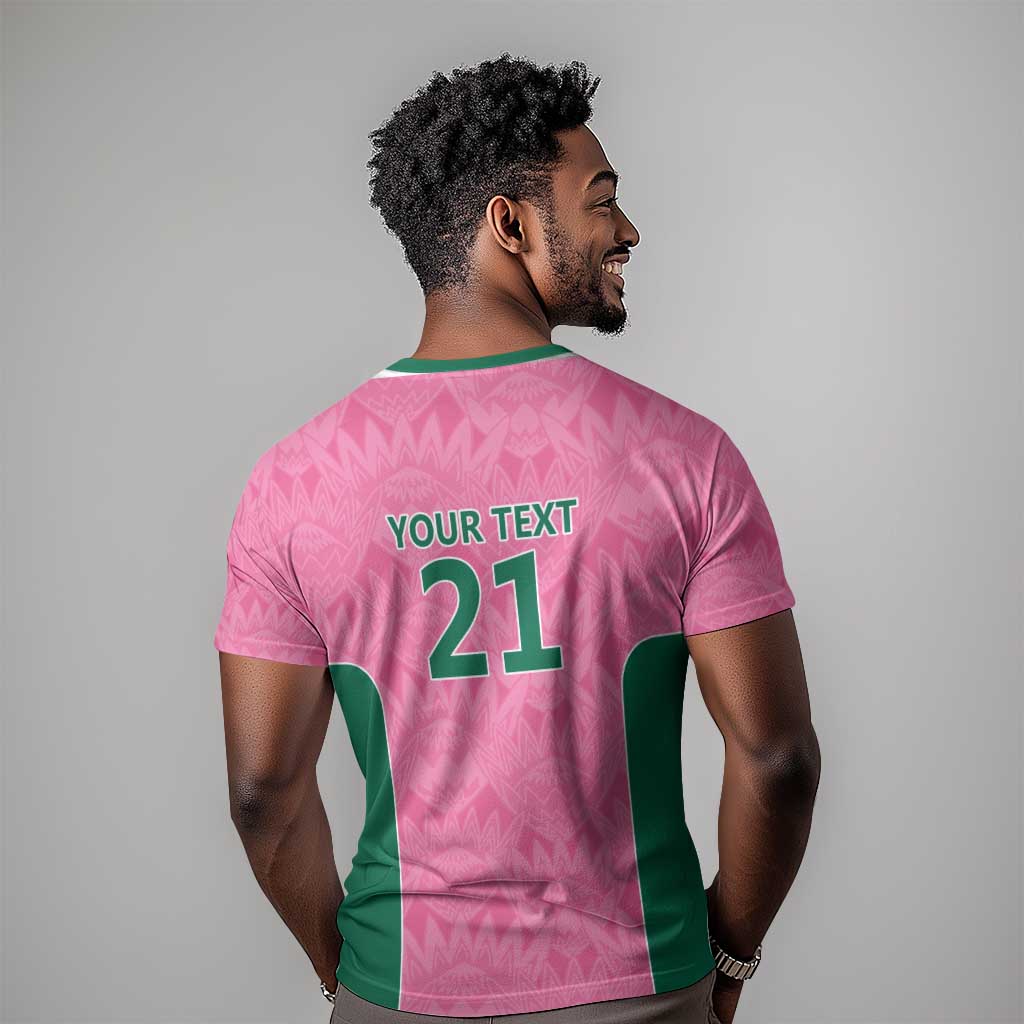 Pink South Africa Cricket Custom T shirt African King Proteas Be Way Pink LT9