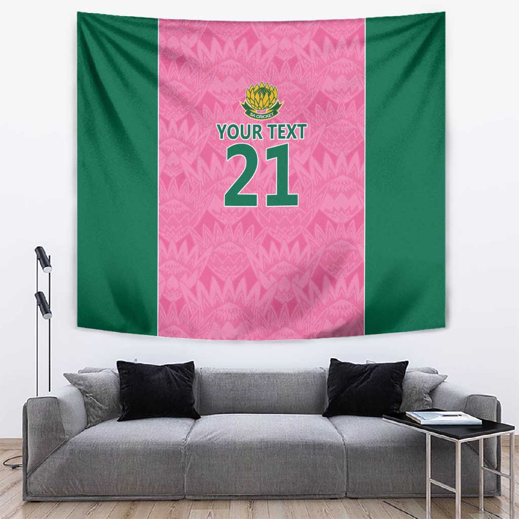 Pink South Africa Cricket Custom Tapestry African King Proteas Be Way Pink LT9